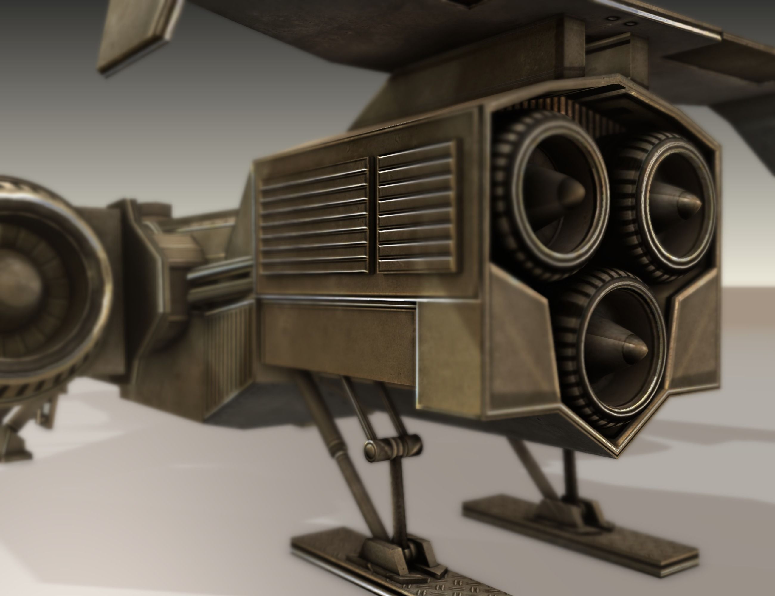 Futuristic Combat Jet Rigged Free low-poly 3D model_125
