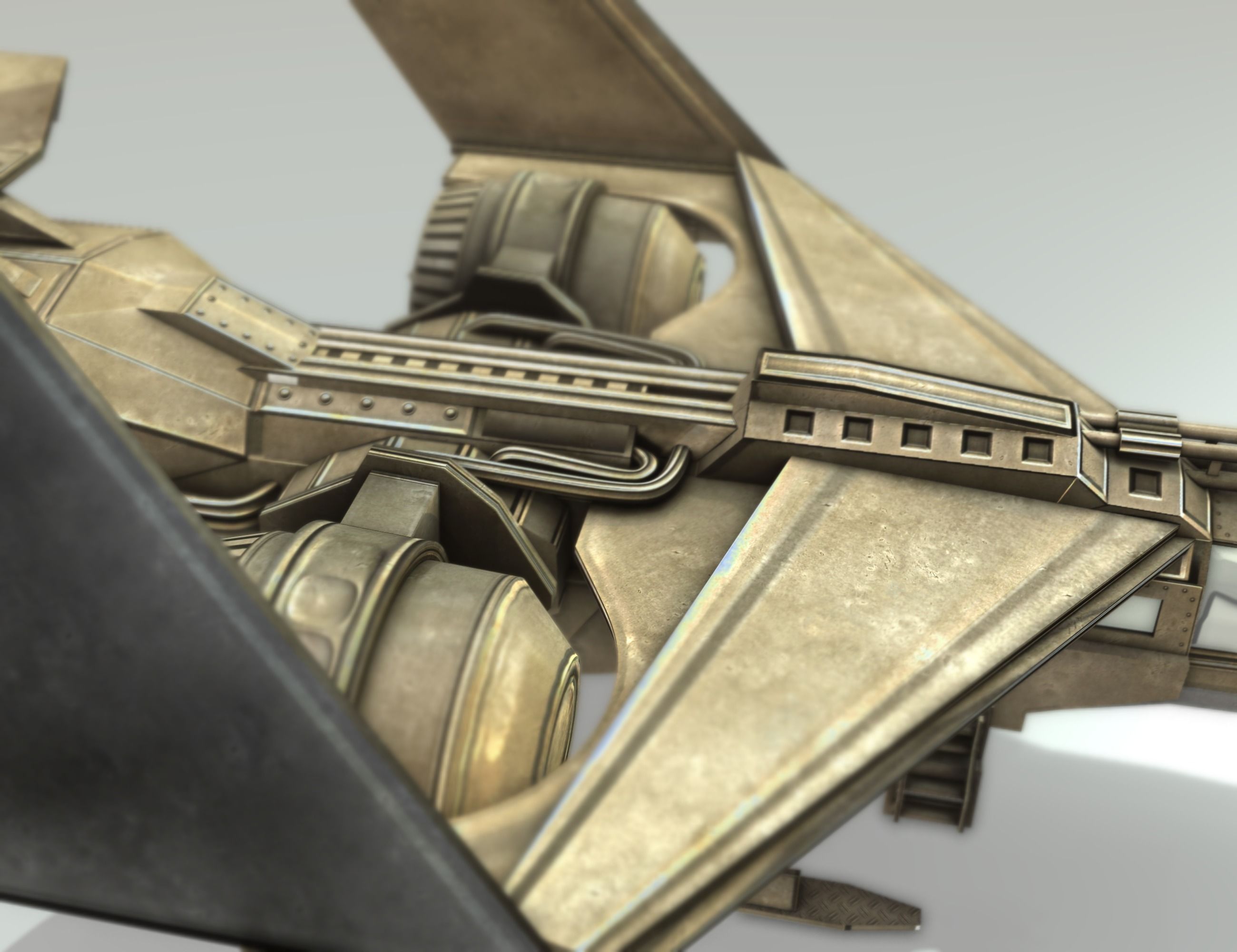 Futuristic Combat Jet Rigged Free low-poly 3D model_106