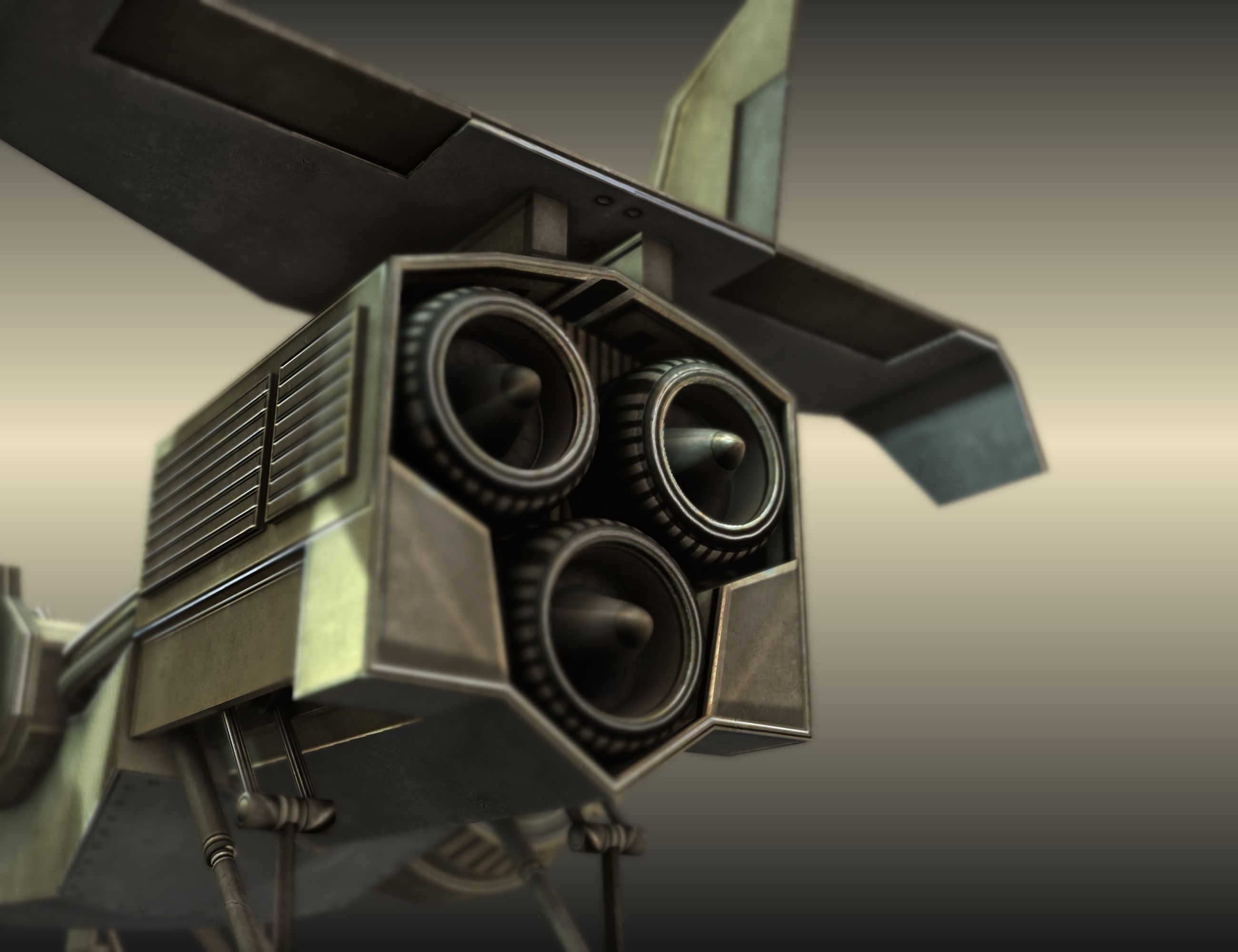 Futuristic Combat Jet Rigged Free low-poly 3D model_115