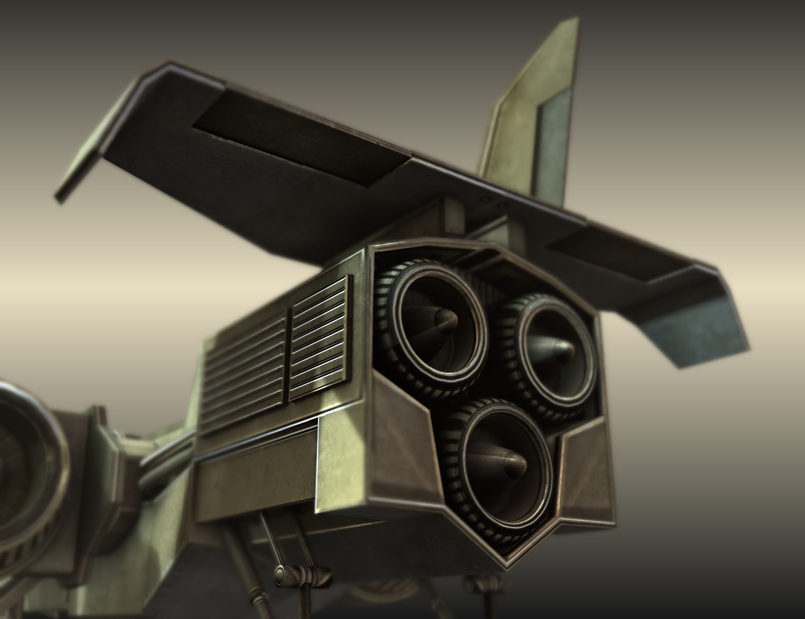Futuristic Combat Jet Rigged Free low-poly 3D model_108