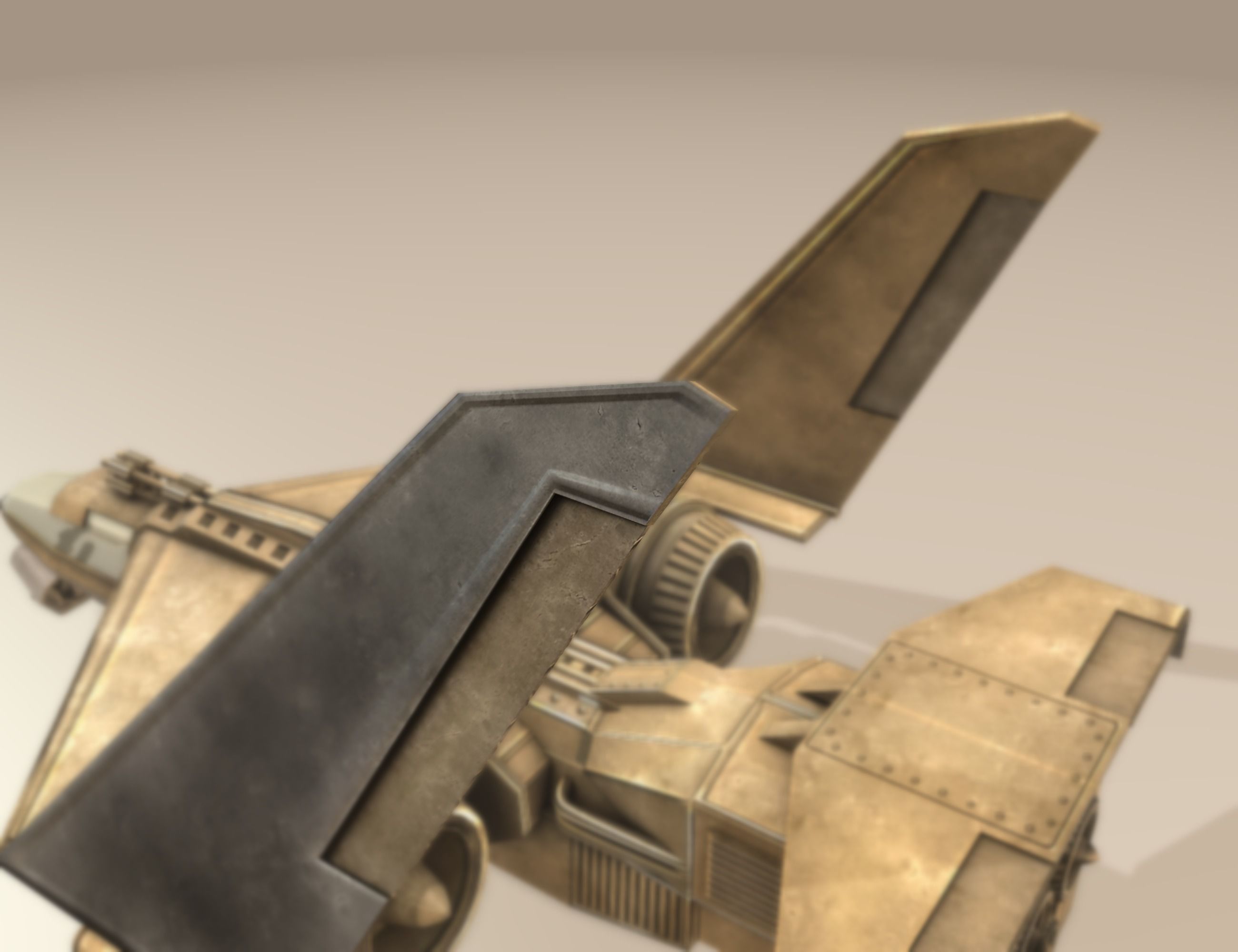 Futuristic Combat Jet Rigged Free low-poly 3D model_87