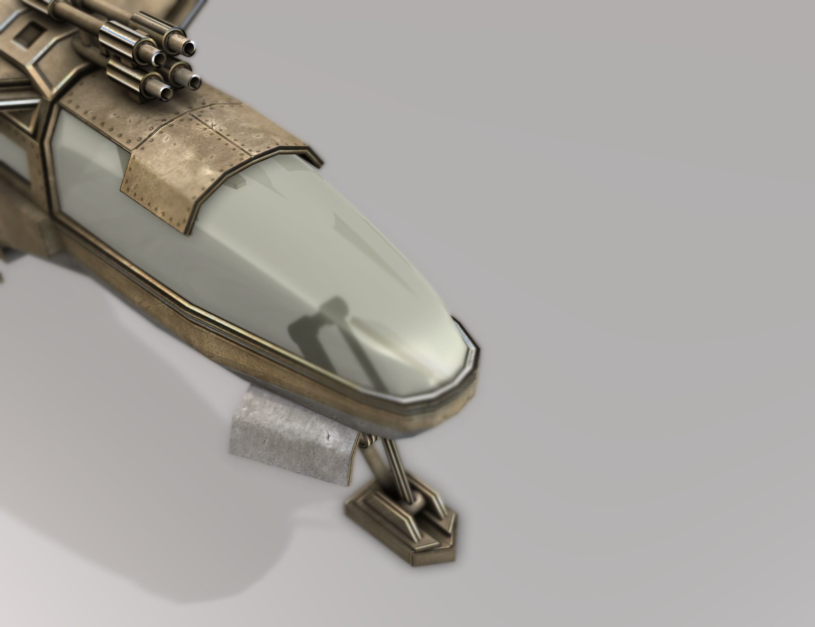 Futuristic Combat Jet Rigged Free low-poly 3D model_119