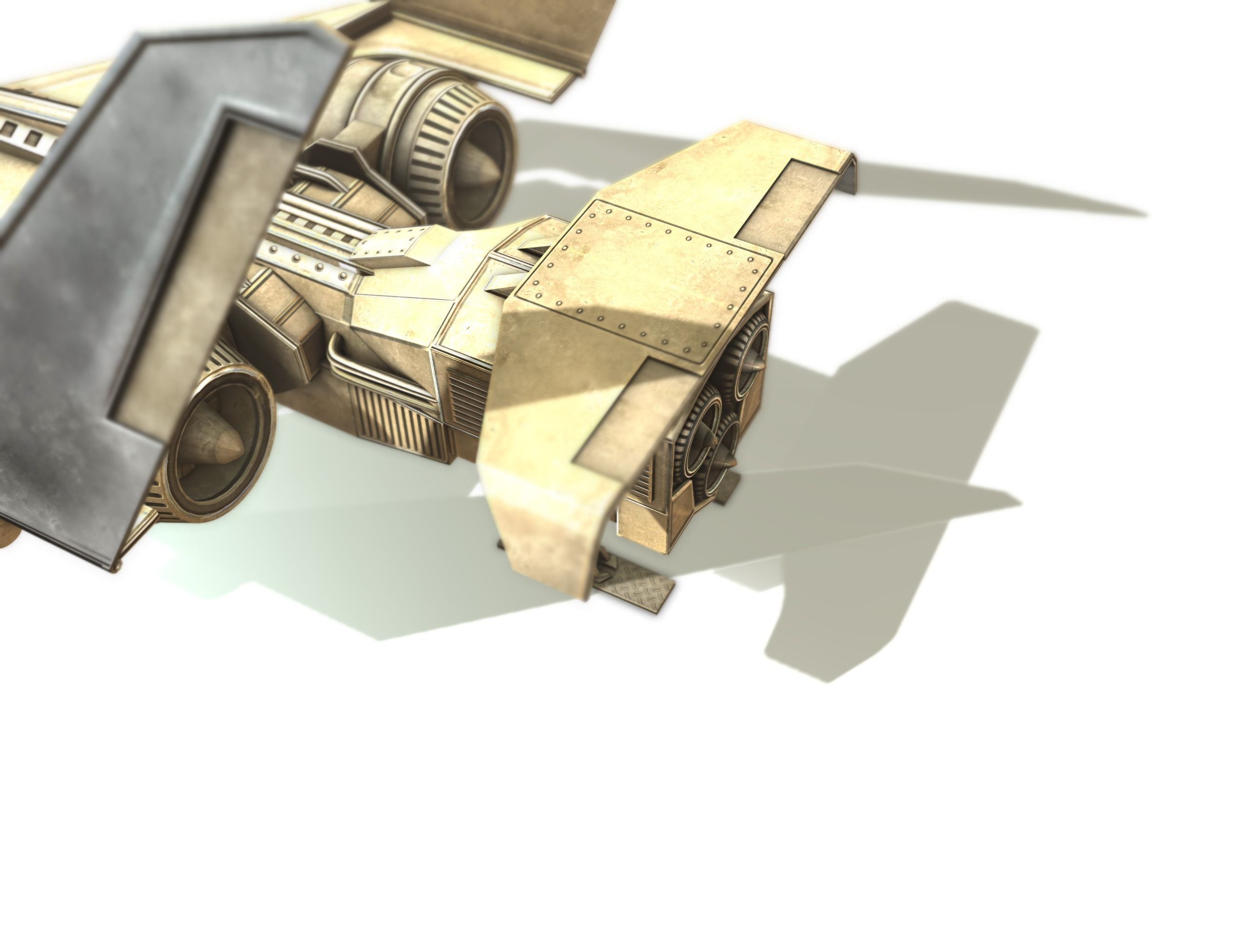 Futuristic Combat Jet Rigged Free low-poly 3D model_62