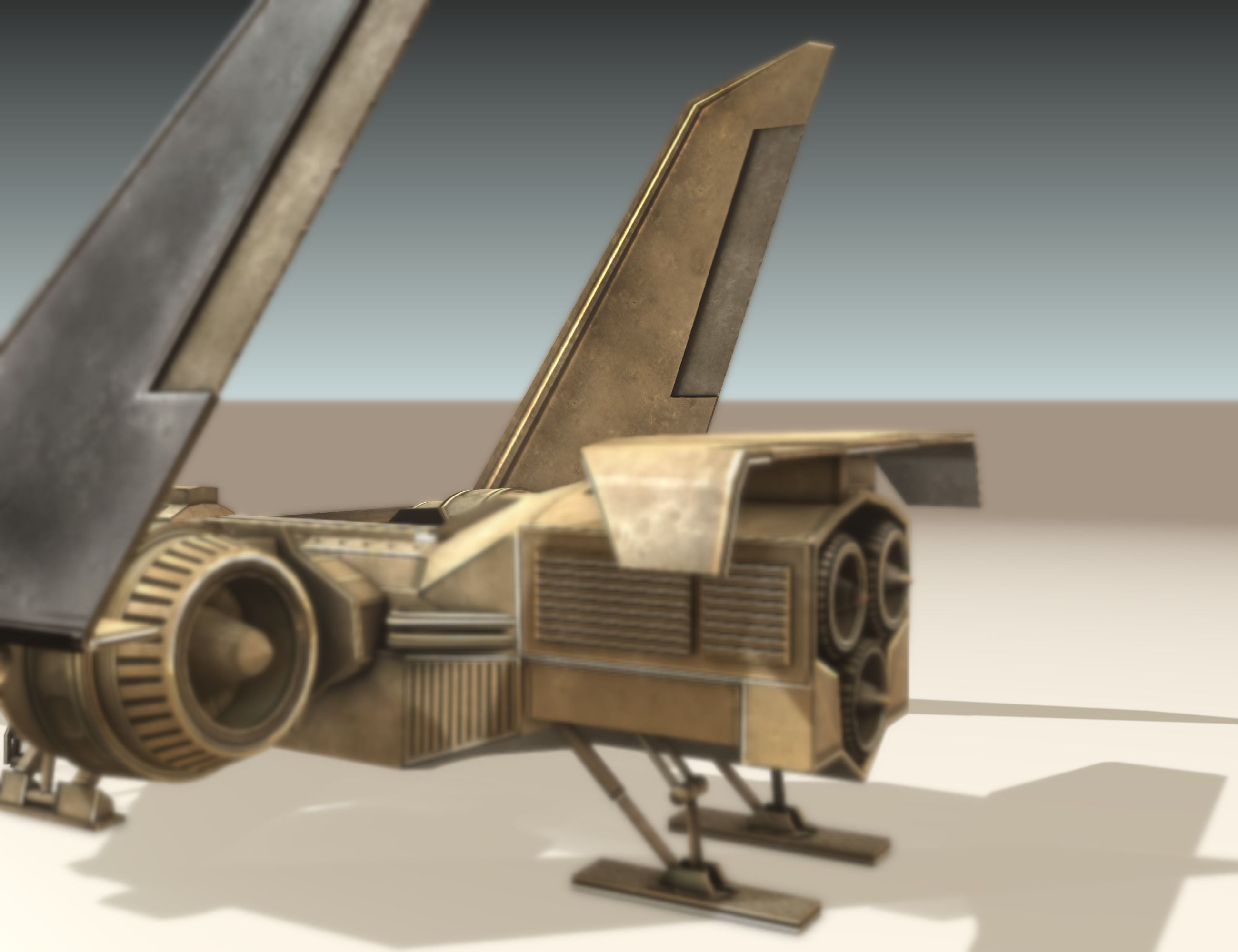 Futuristic Combat Jet Rigged Free low-poly 3D model_128