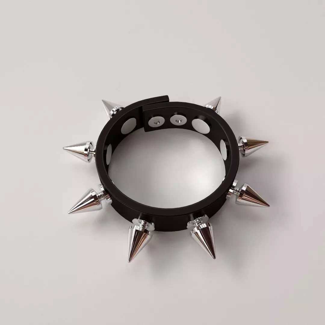 Spike Punk Bracelet 3D model_0