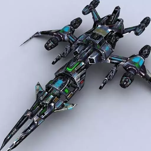 3DRT - Sci-Fi Fighters Fleet - Fighter 2 Low-poly 3D model