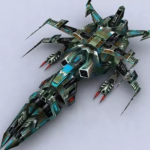 3DRT - Sci-Fi Fighters Fleet - Fighter 4 Low-poly 3D model
