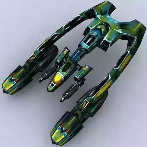 3DRT - Sci-Fi Fighters Fleet - Fighter 9  Low-poly 3D model