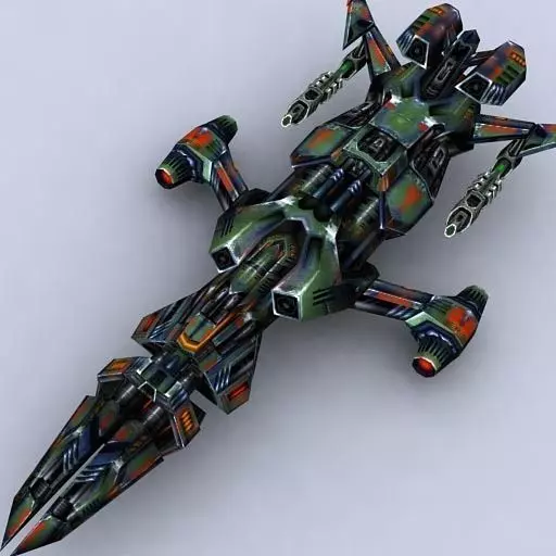 3DRT - Sci-Fi Fighters Fleet - Fighter 10 Low-poly 3D model_0