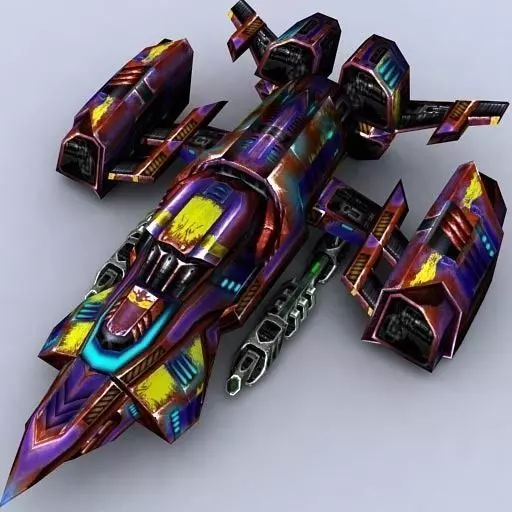 3DRT - Sci-Fi Fighters Fleet  - Fighter 11 Low-poly 3D model_0