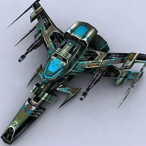 3DRT - Sci-Fi Fighters Fleet  - Fighter 13 Low-poly 3D model_0