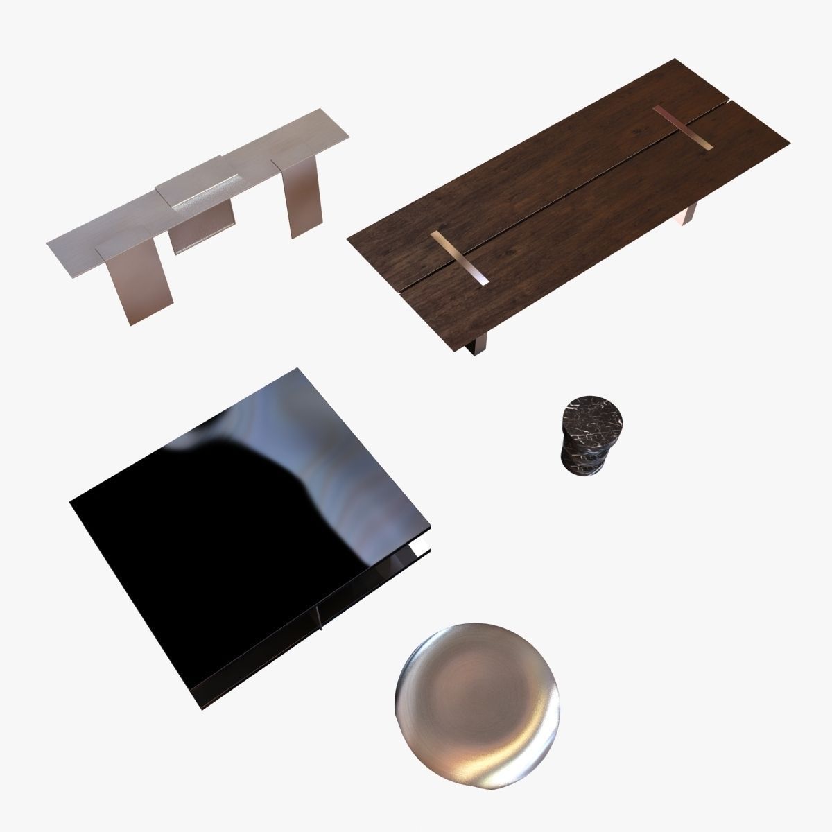 Tables Collection set of and chairs 3D model_7