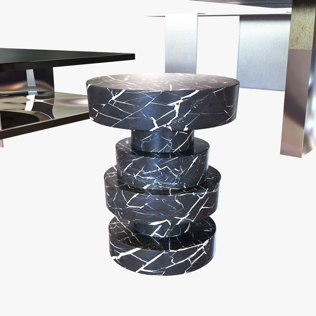 Tables Collection set of and chairs 3D model_4