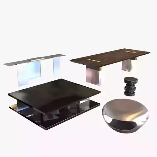 Tables Collection set of and chairs 3D model