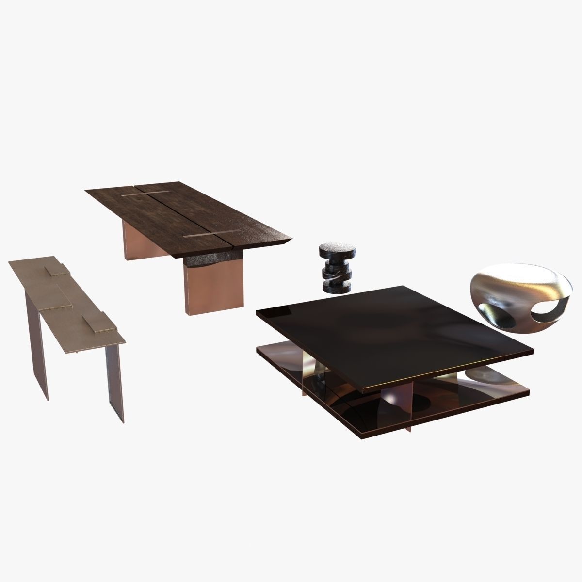 Tables Collection set of and chairs 3D model_1