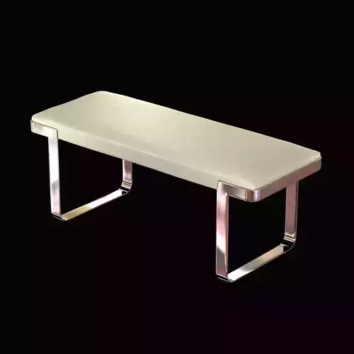 Chic Milo Baughman Chrome over Stainless Upholstered Bench 3D model