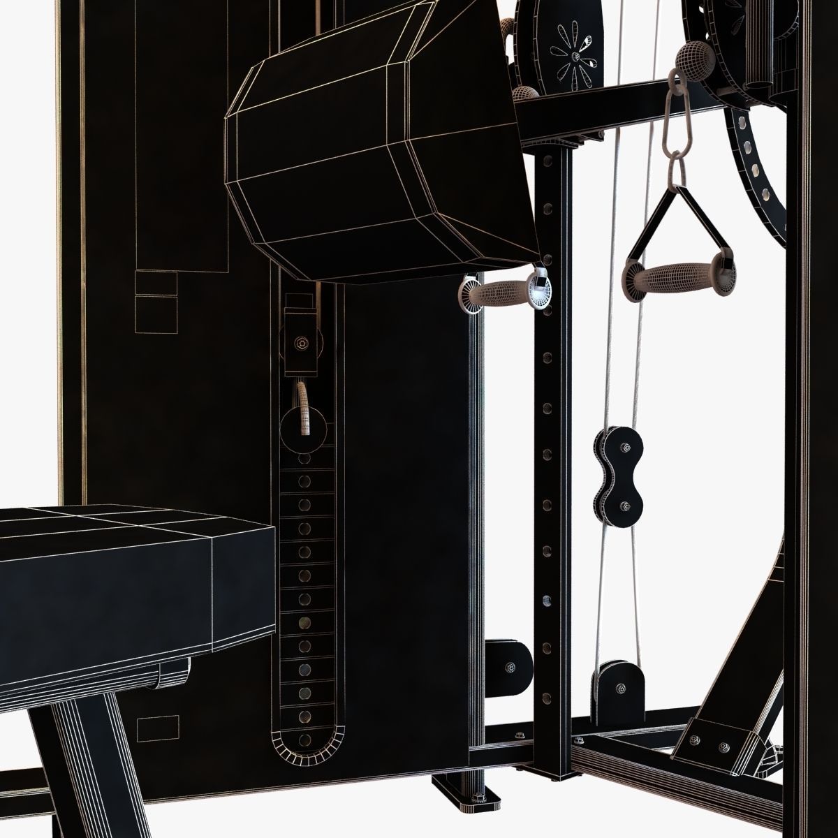 Gym FUNCTIONAL TRAINER 3D model_8