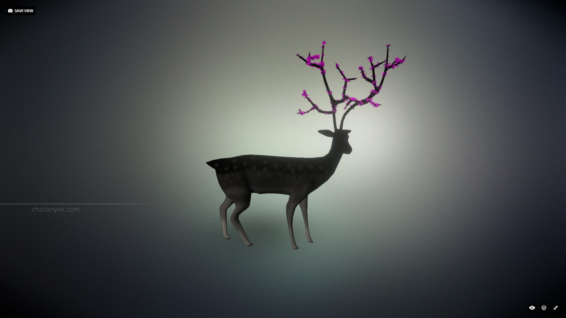 Deer with Flowers 3D model_2