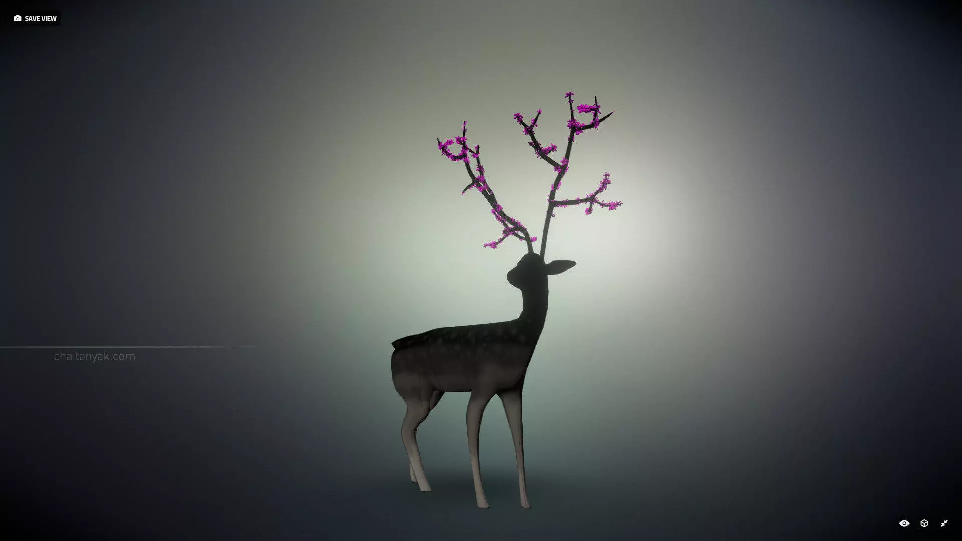 Deer with Flowers 3D model_0