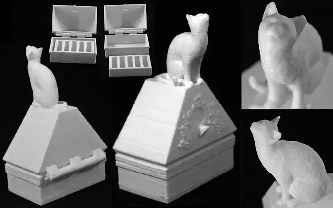 Cat on a Ring Box 3D print model