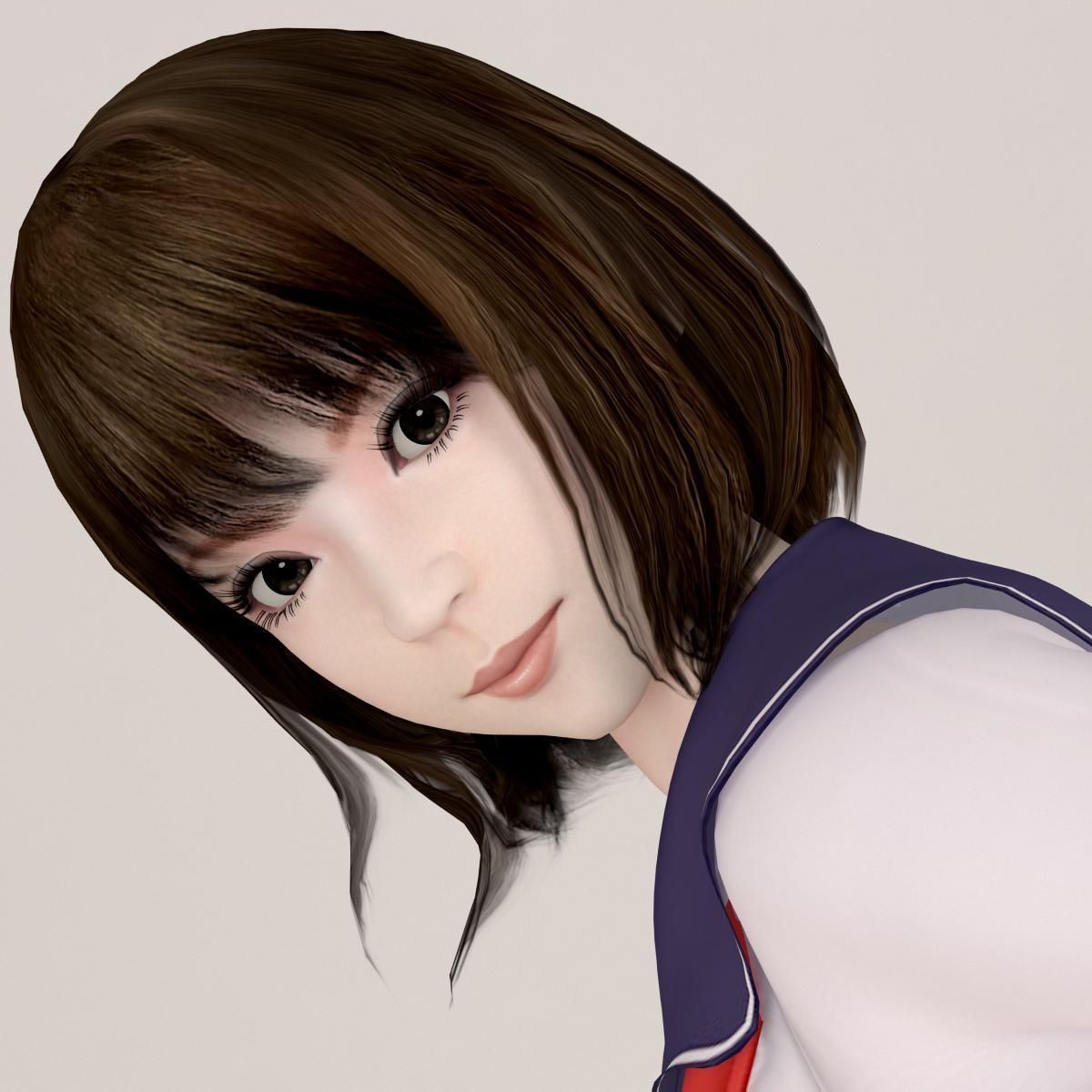 Mariko schoolgirl pose 07 3D model_1