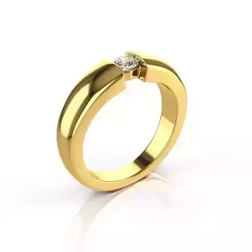 Sobrilia Ring with princess and round diamond 3D print model