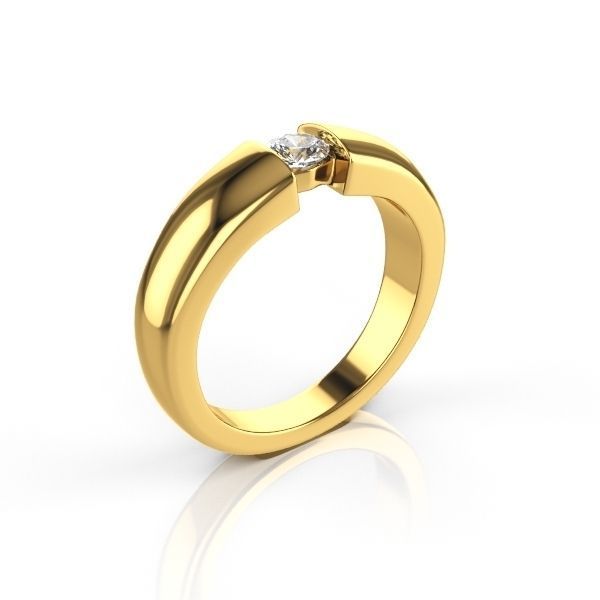 Ring Sobrilia with round and princess diamond 3D model_1
