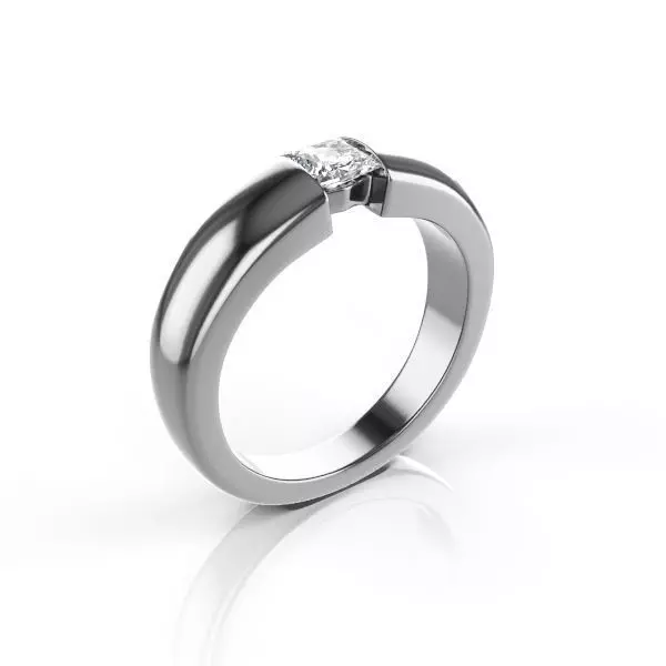 Ring Sobrilia with round and princess diamond 3D model_0