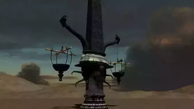 Massive Fantasy Torchholder Low-poly 3D model