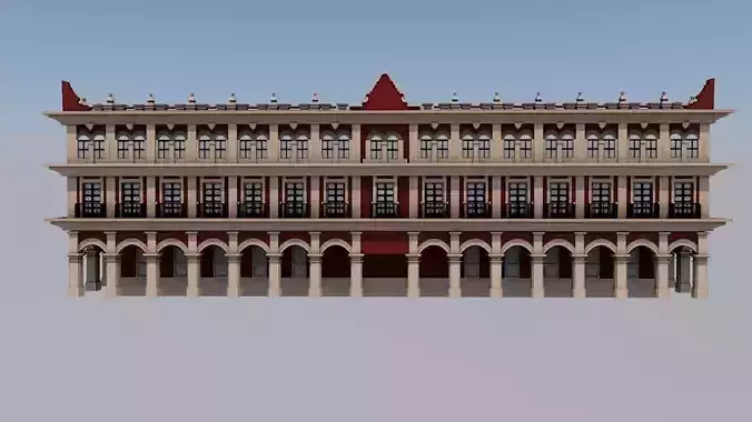 Palace building with columns and arches