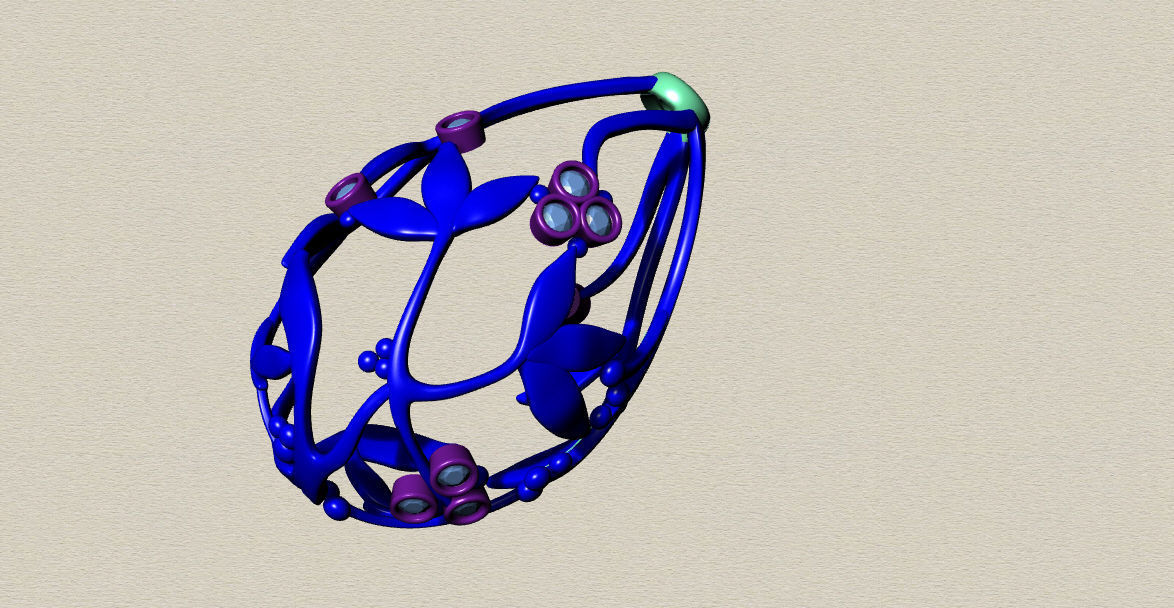 pendant leaf01 3D print model_5