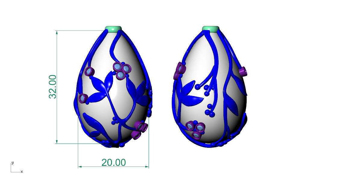 pendant leaf01 3D print model_2