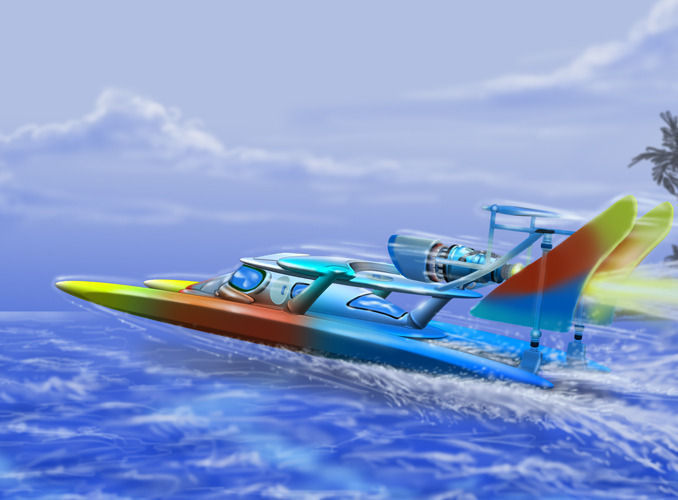 Thrust hovercraft Free 3D model_27