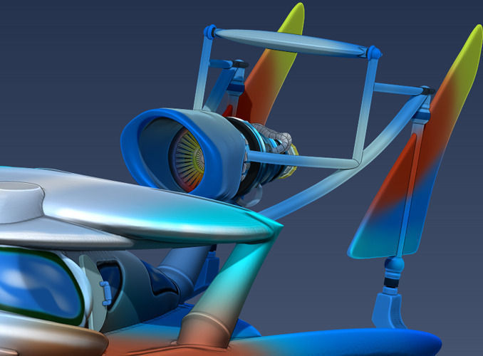 Thrust hovercraft Free 3D model_7