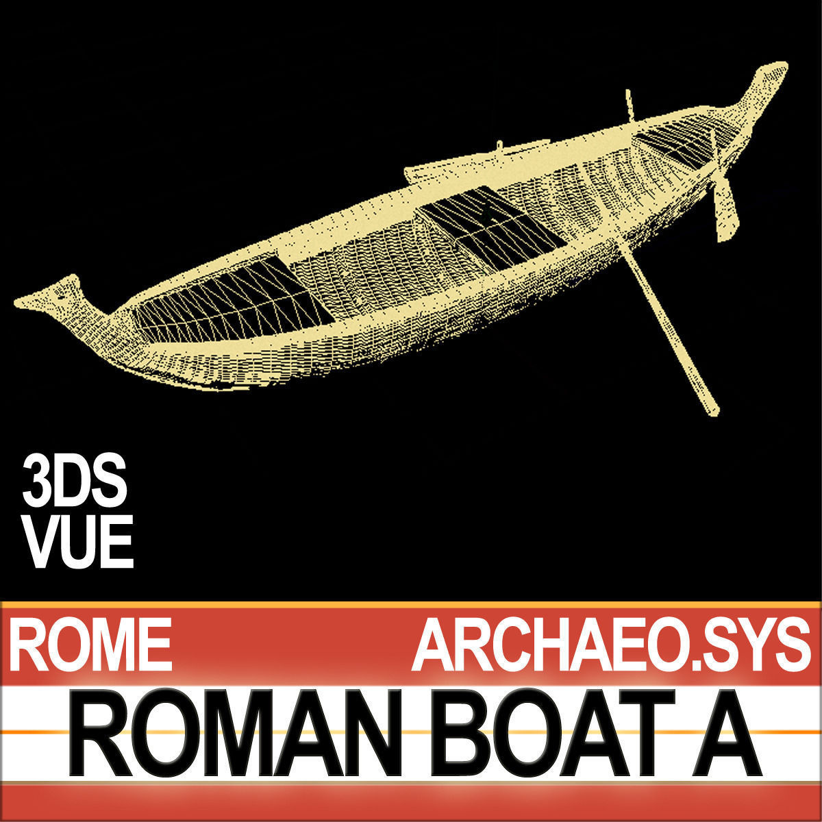 Ancient Roman Boat A 3D model_4