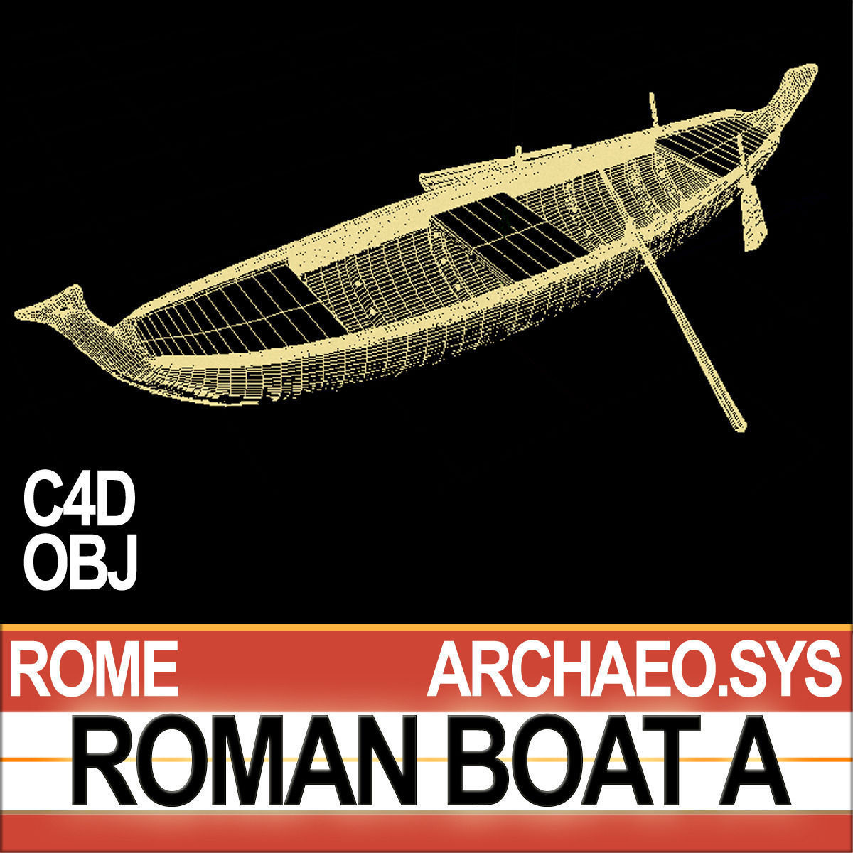 Ancient Roman Boat A 3D model_5