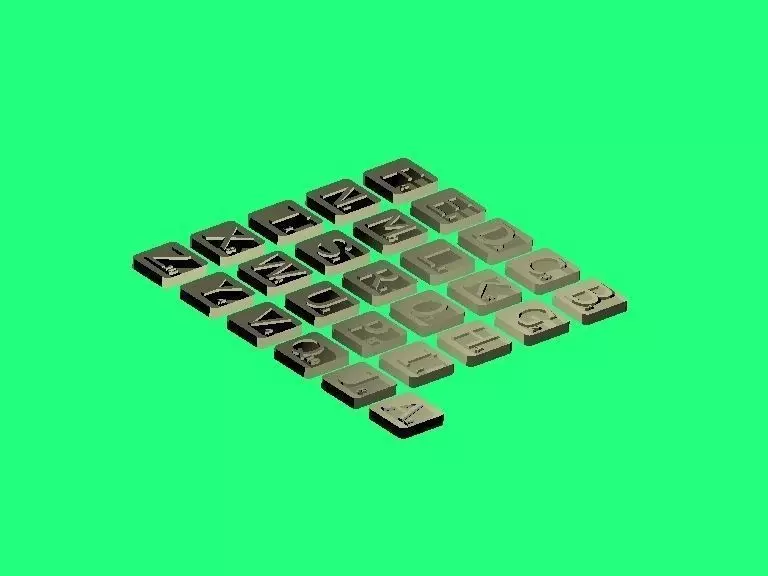 Letter Tiles 3D print model_0