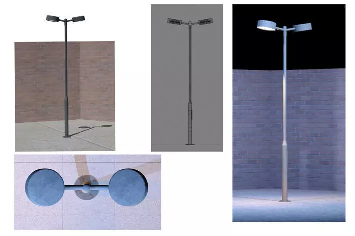 light-small-double-pedestrian street lamp 3D model_0