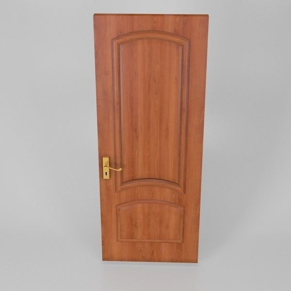 Simple Wooden Door 3D model_2