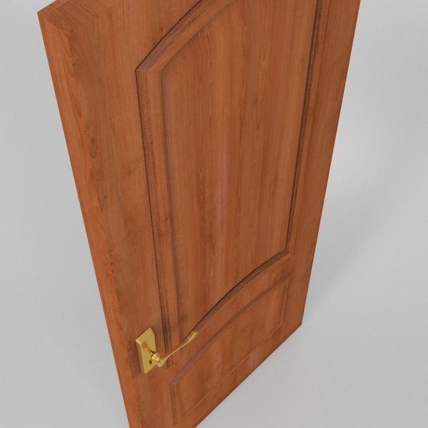 Simple Wooden Door 3D model_4