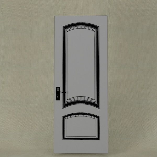 Simple Wooden Door 3D model_7