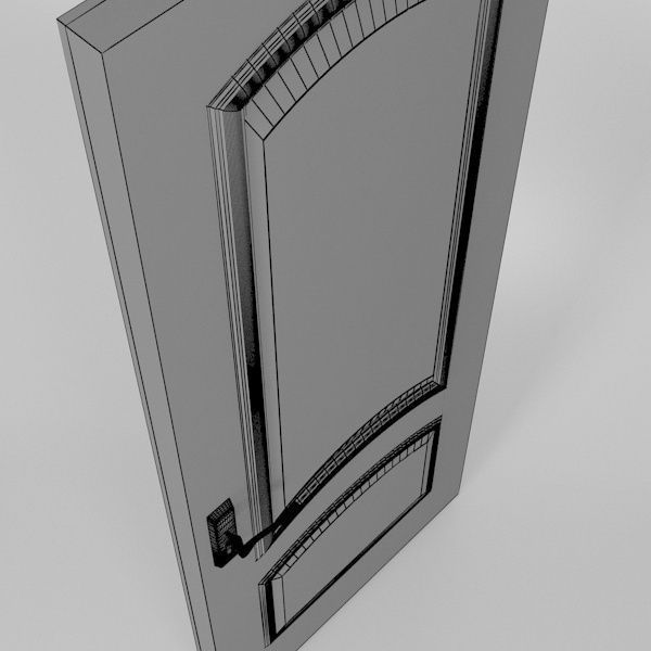 Simple Wooden Door 3D model_9