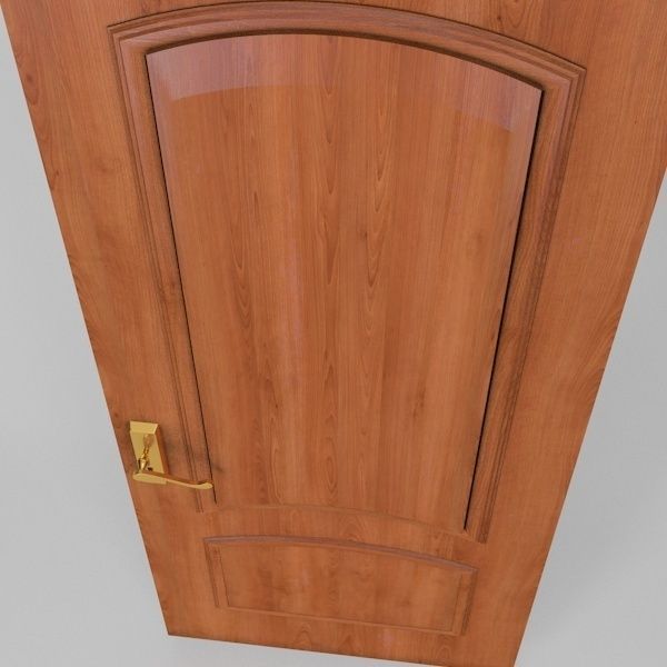 Simple Wooden Door 3D model_3