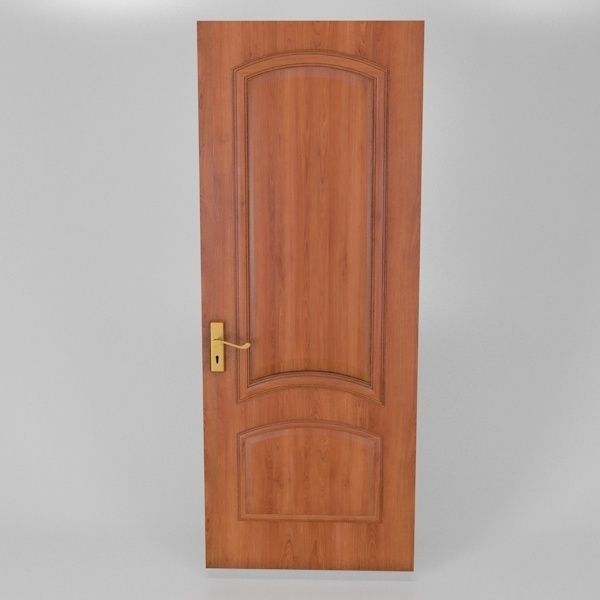 Simple Wooden Door 3D model_1