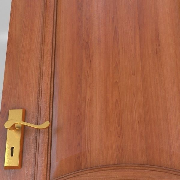 Simple Wooden Door 3D model_5