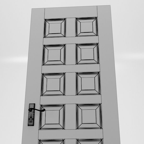 Panel Door 3D model_6