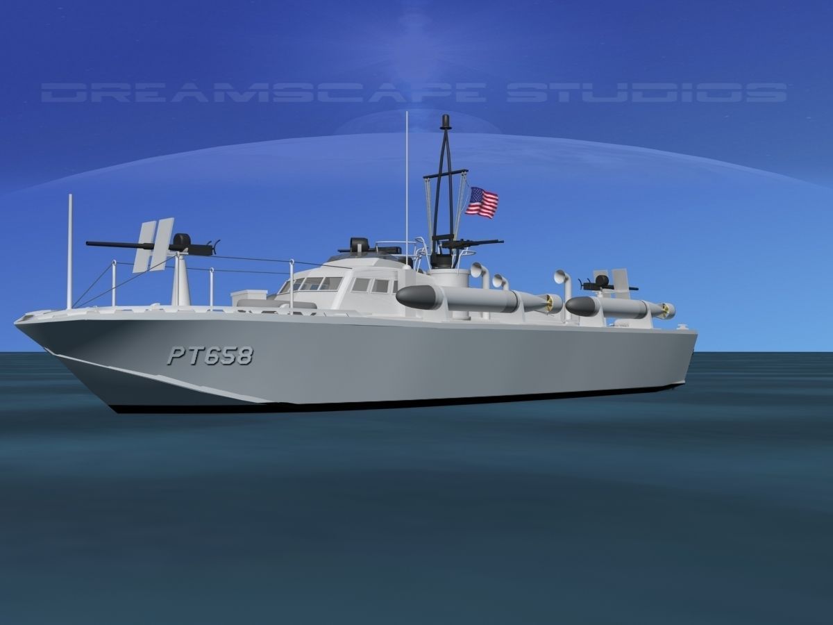 Pt 658 Engine Higgins Class PT Boat PT658 3D model rigged | CGTrader