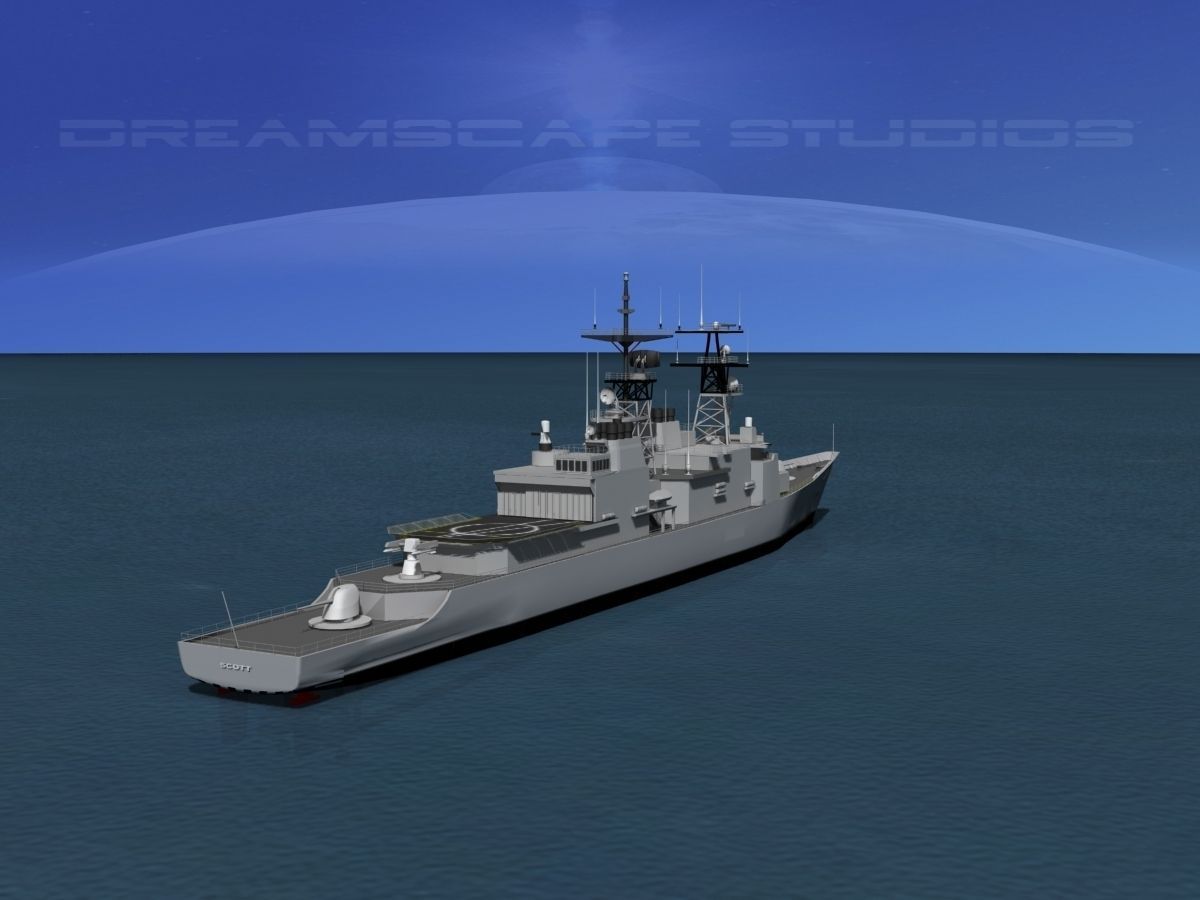 Kidd Class Destoyer DDG 995 USS Scott 3D model_4
