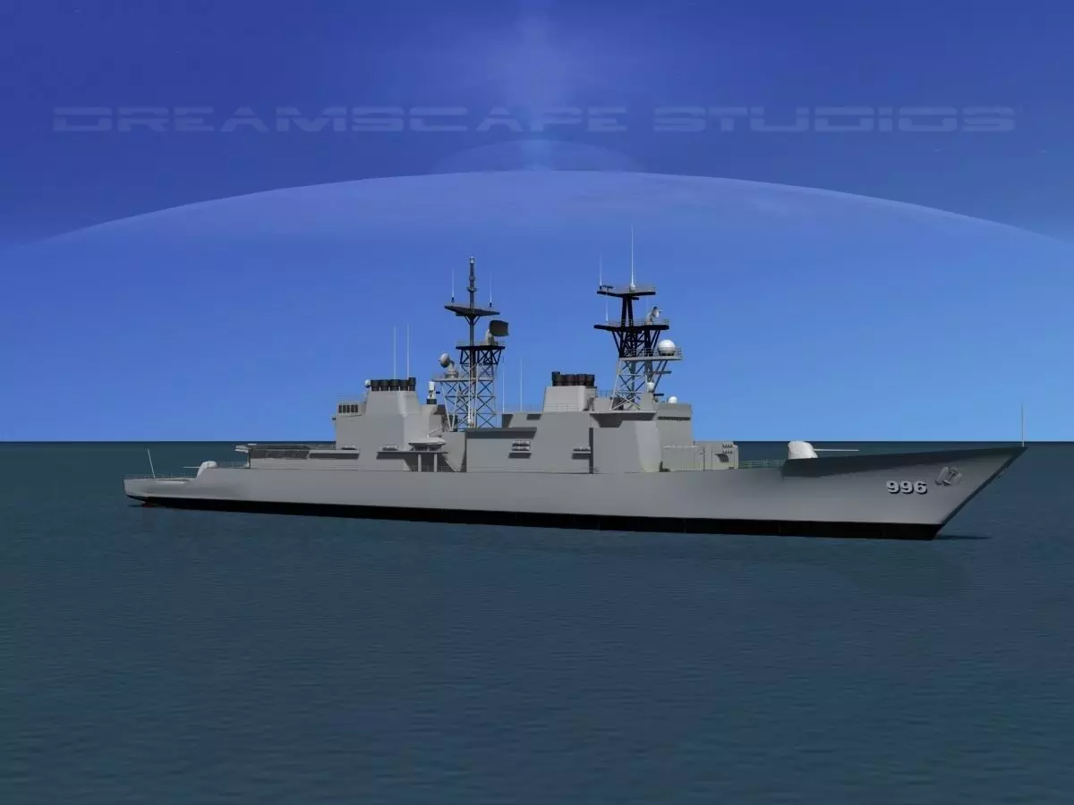 Kidd Class Destoyer DDG 996 USS Chandler 3D model_0