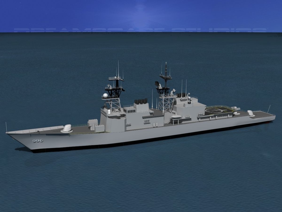 Kidd Class Destoyer DDG 996 USS Chandler 3D model_8